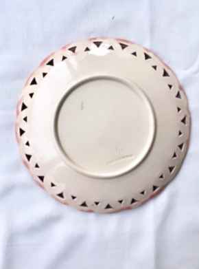 Fougère. Assiette en barbotine Sarreguemines