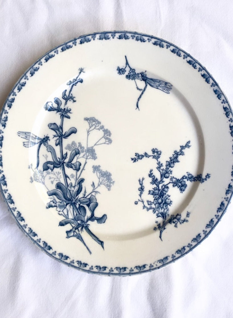 Carmen. French antique Sarreguemines plate in ironstone